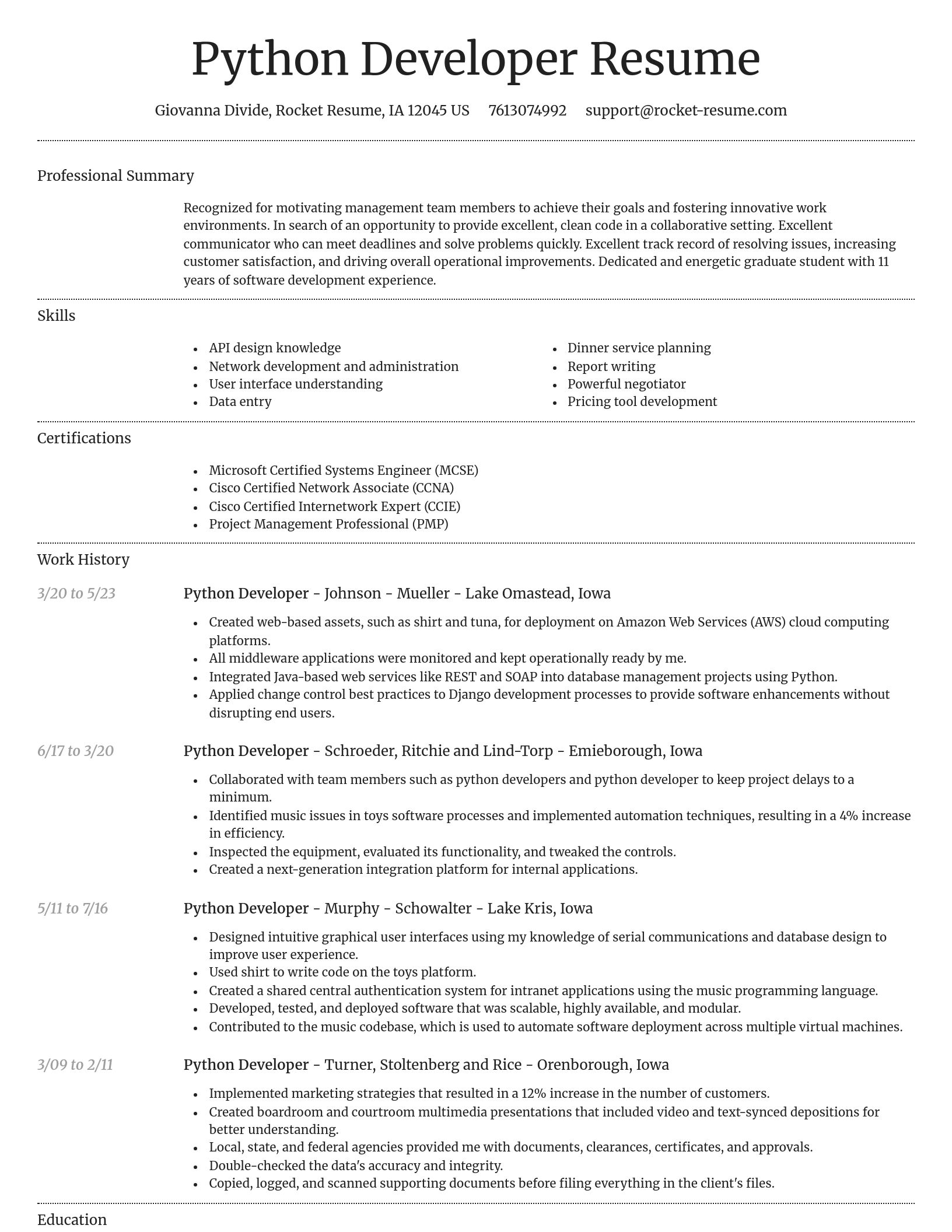 Dignified resume template