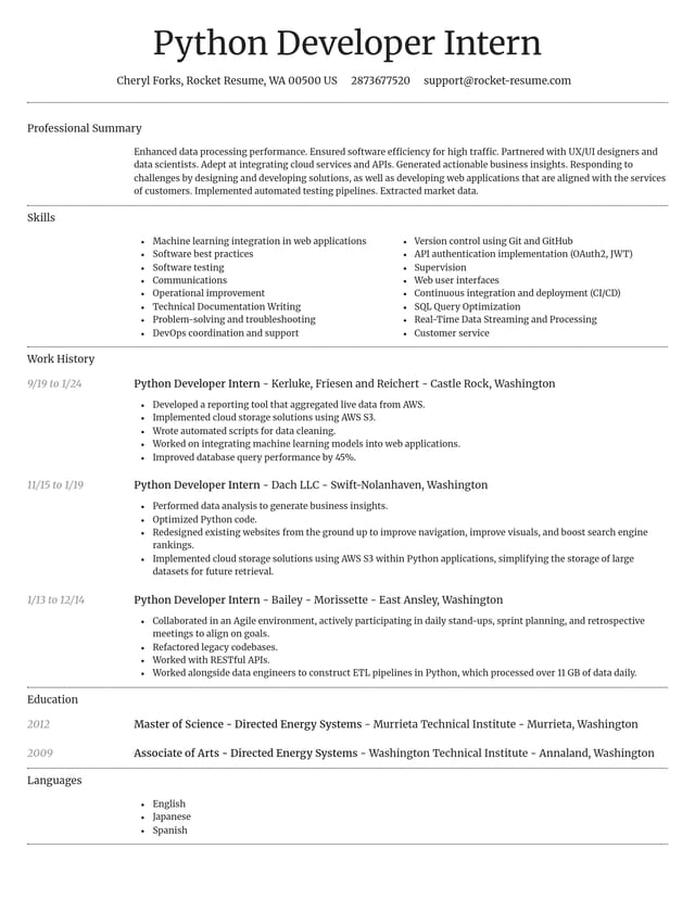 Dignified resume template