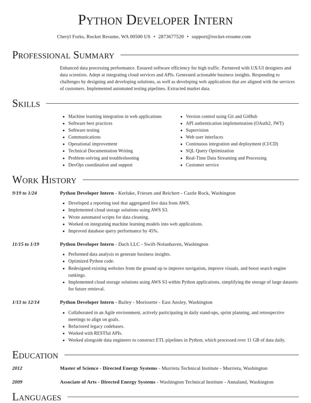 Director resume template