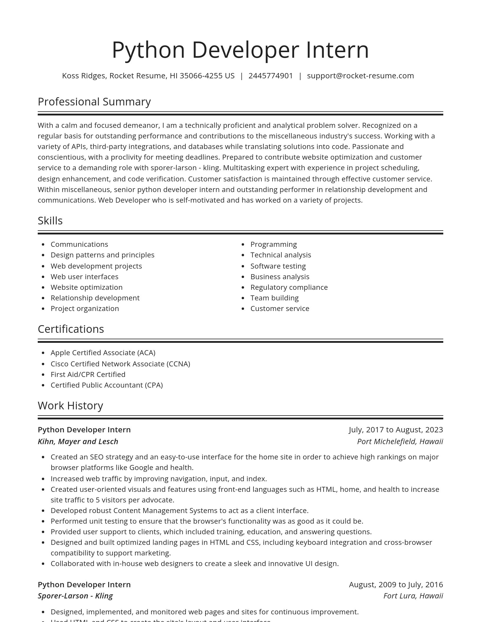 Spotlight resume template