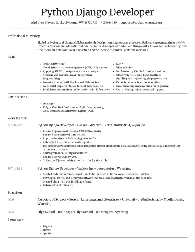 Dignified resume template