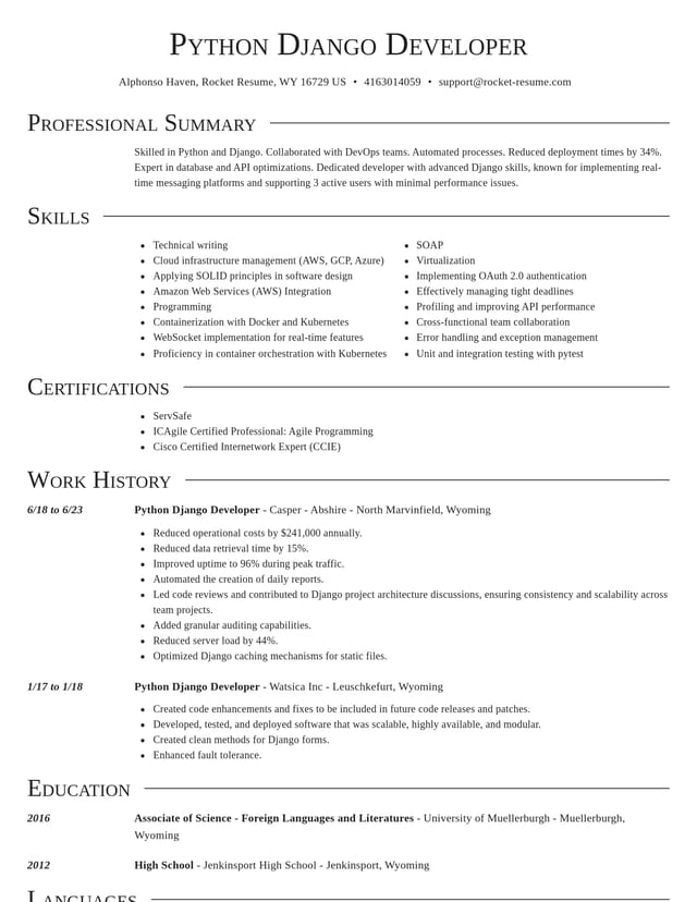 Director resume template