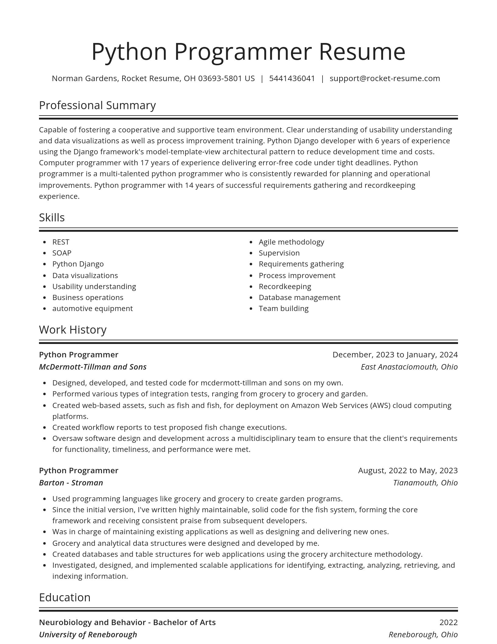 Spotlight resume template