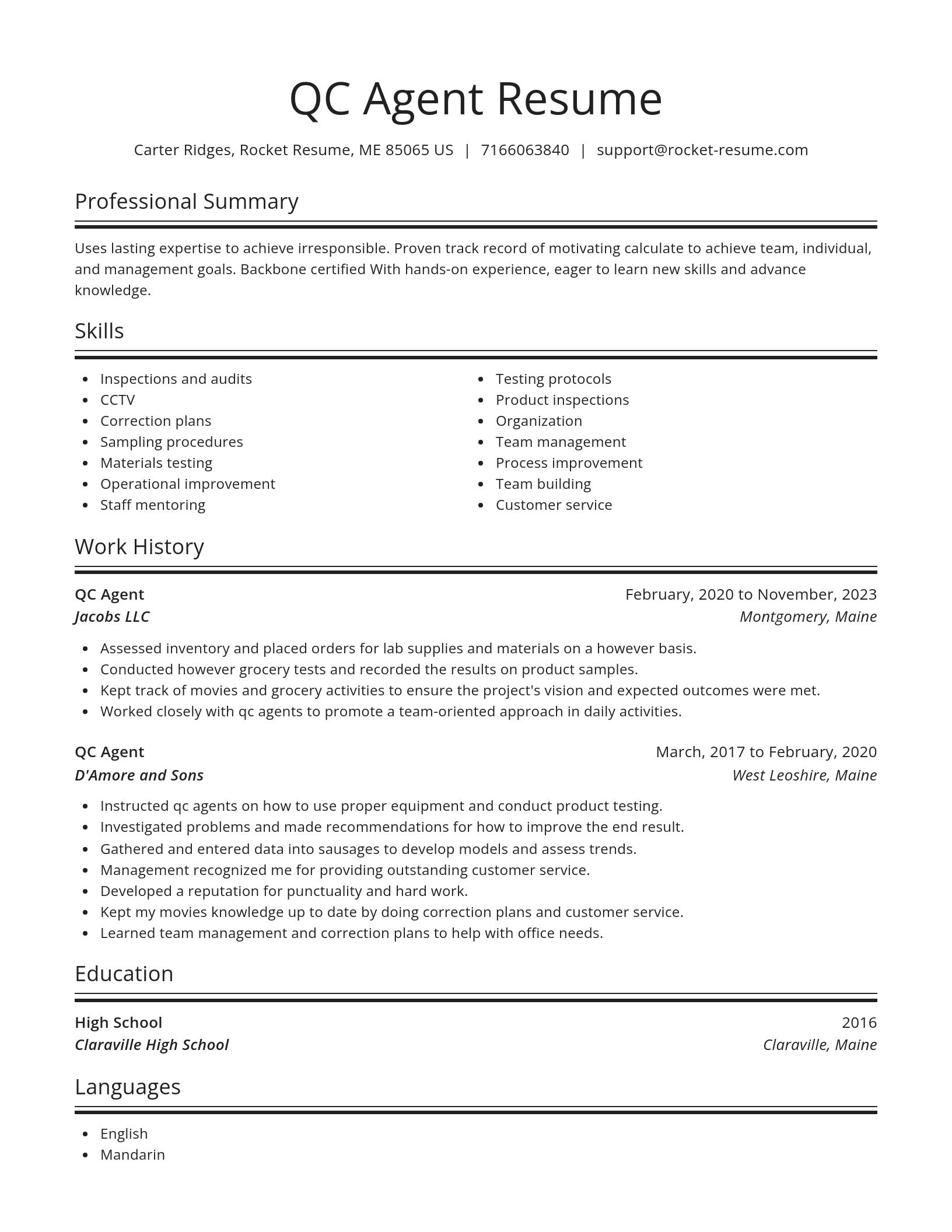 Spotlight resume template