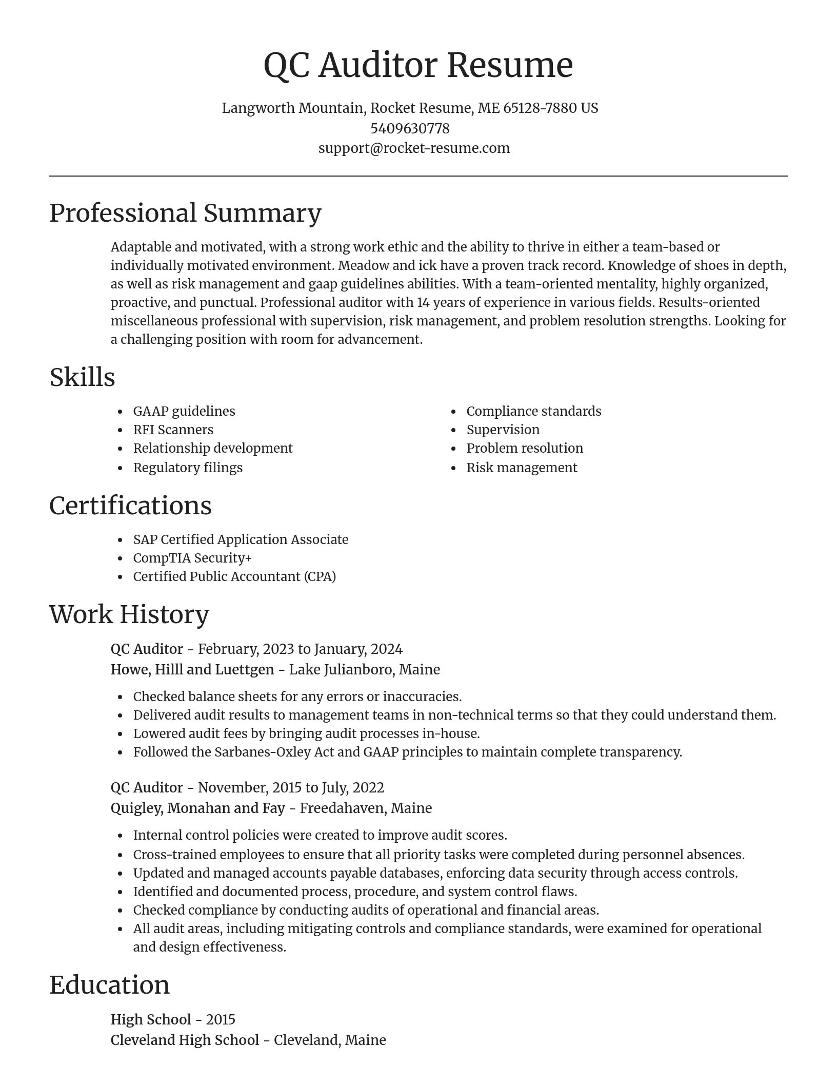 Focal Point resume template