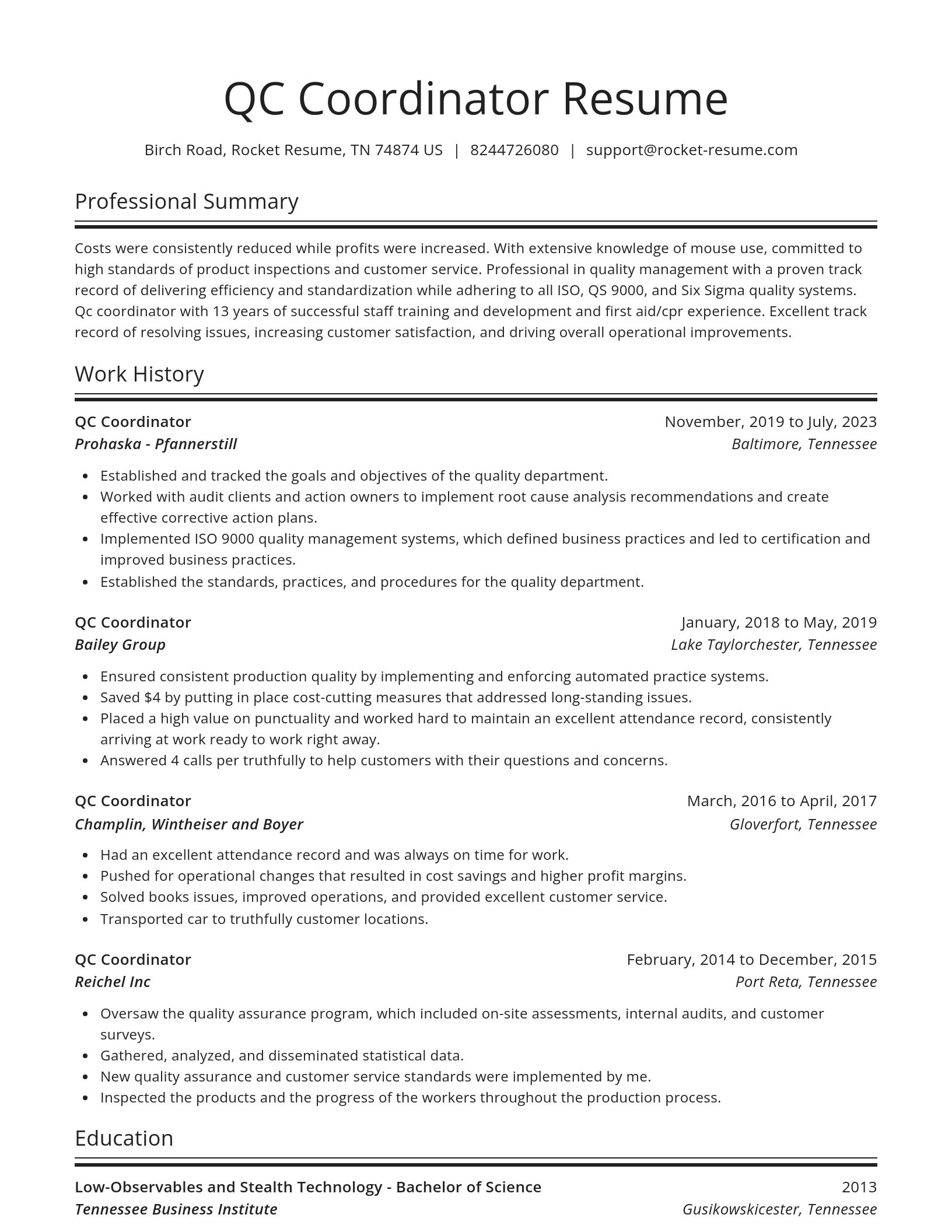Spotlight resume template