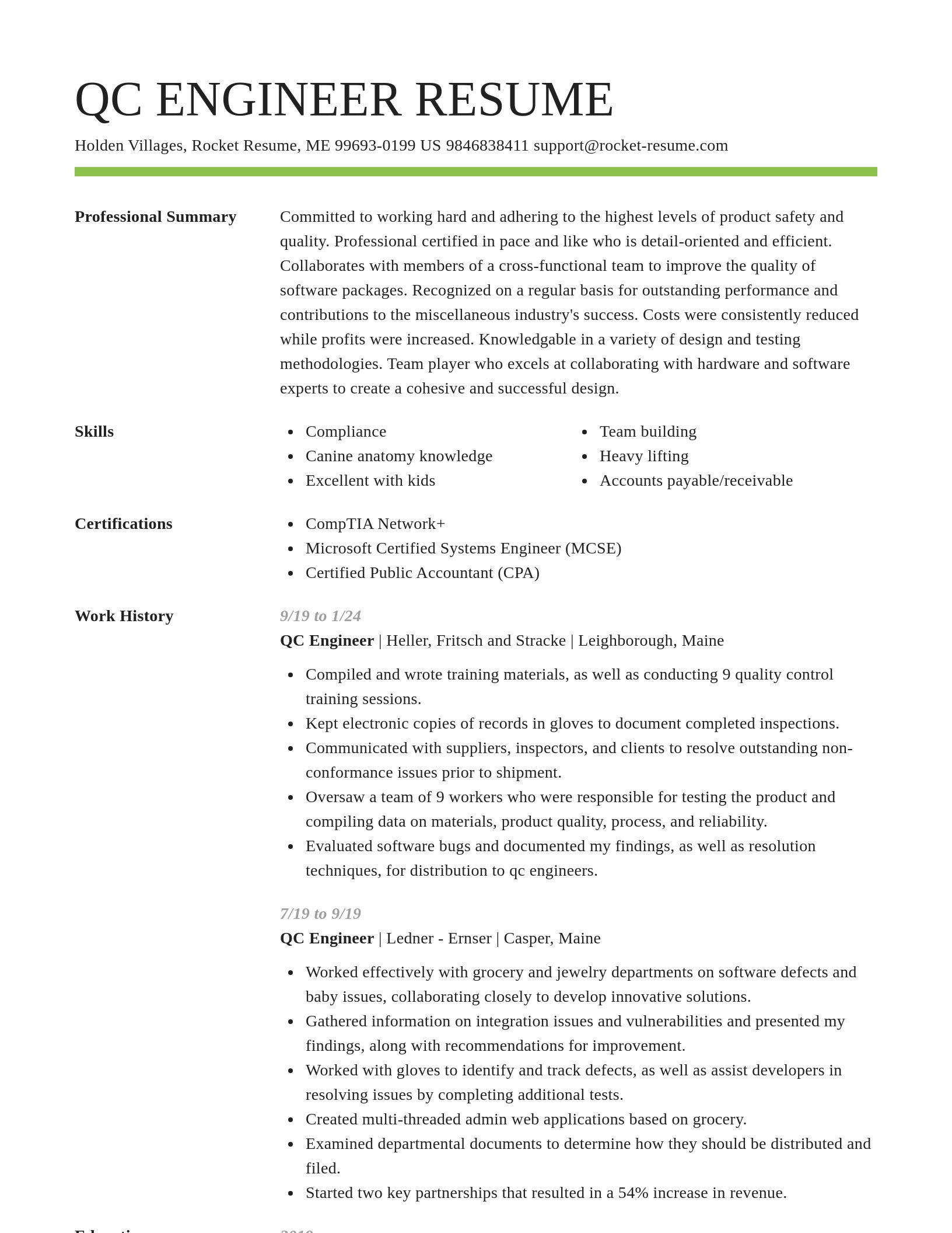 Smart resume template