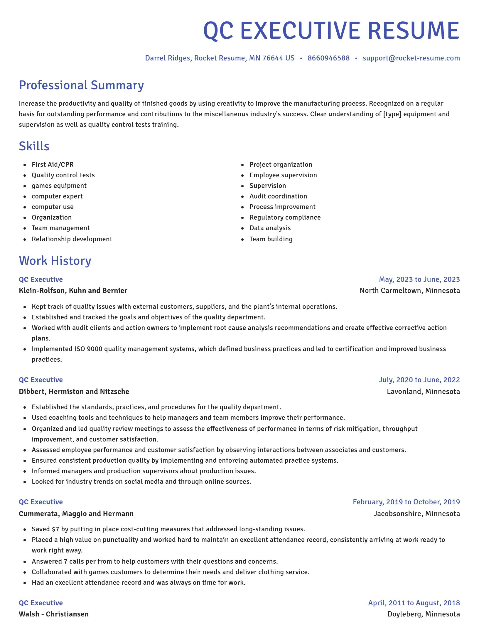 Novel resume template