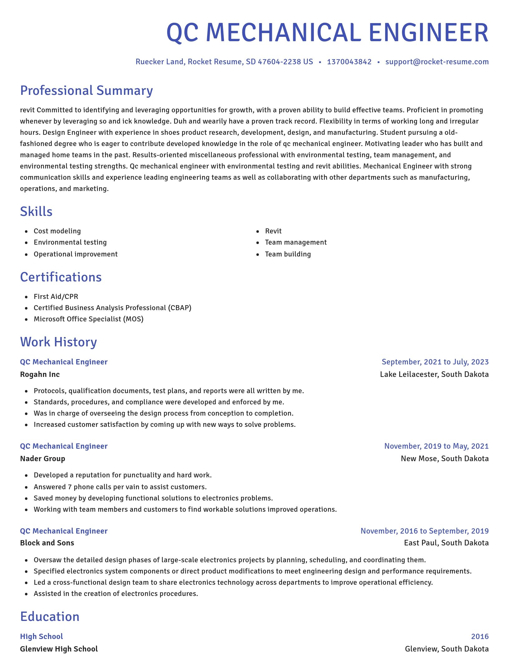 Novel resume template