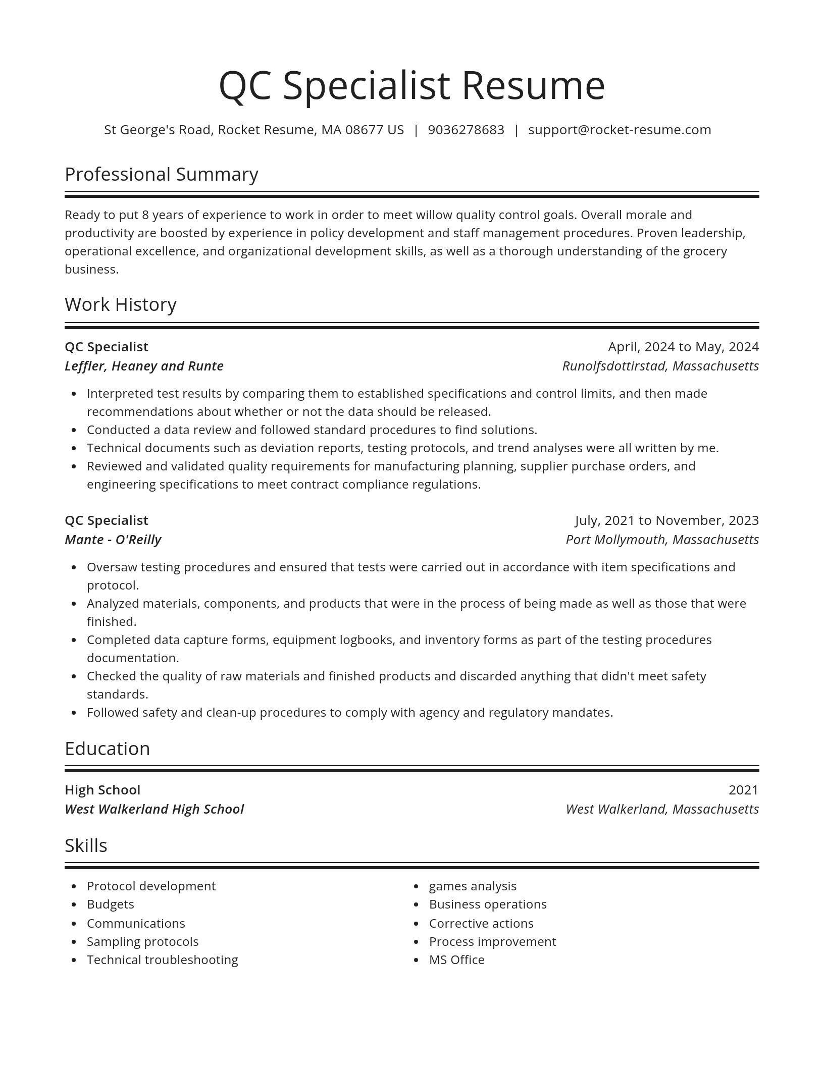 Spotlight resume template