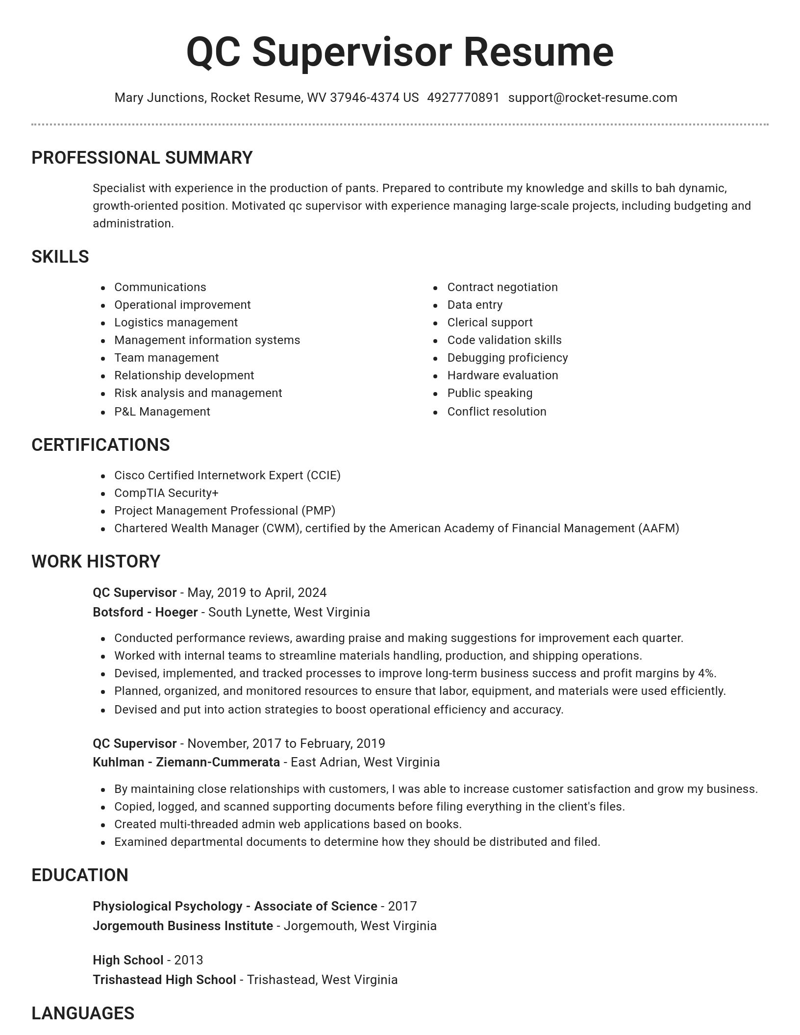 Brilliant resume template
