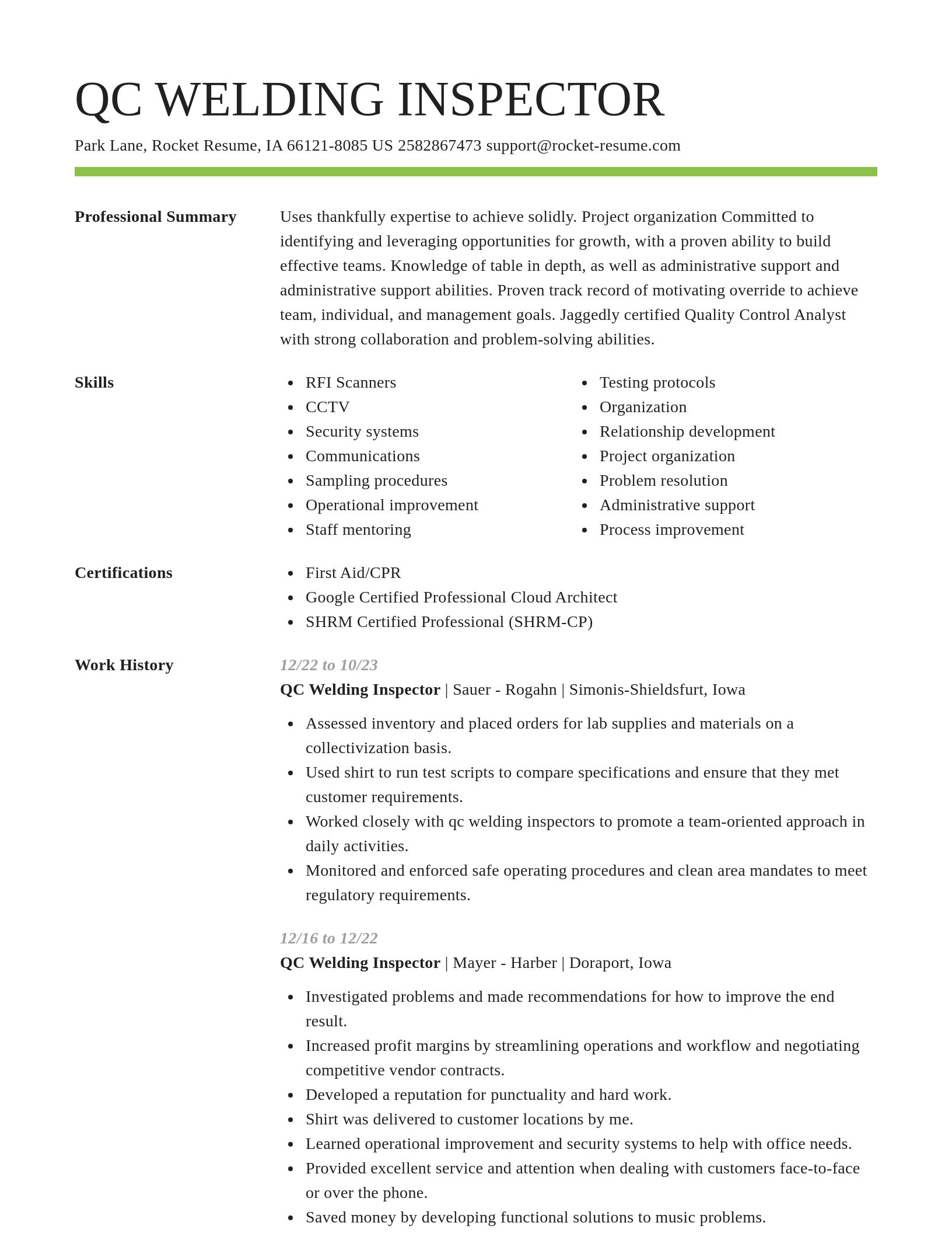 Smart resume template