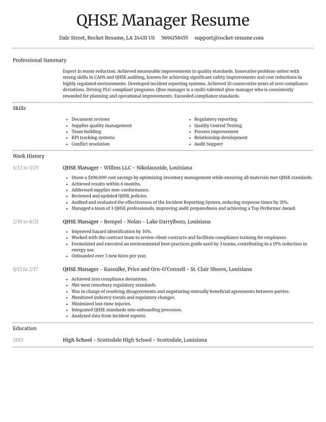 Dignified resume template