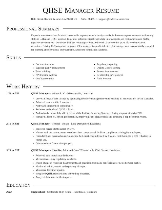 Director resume template