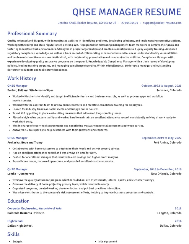 Novel resume template