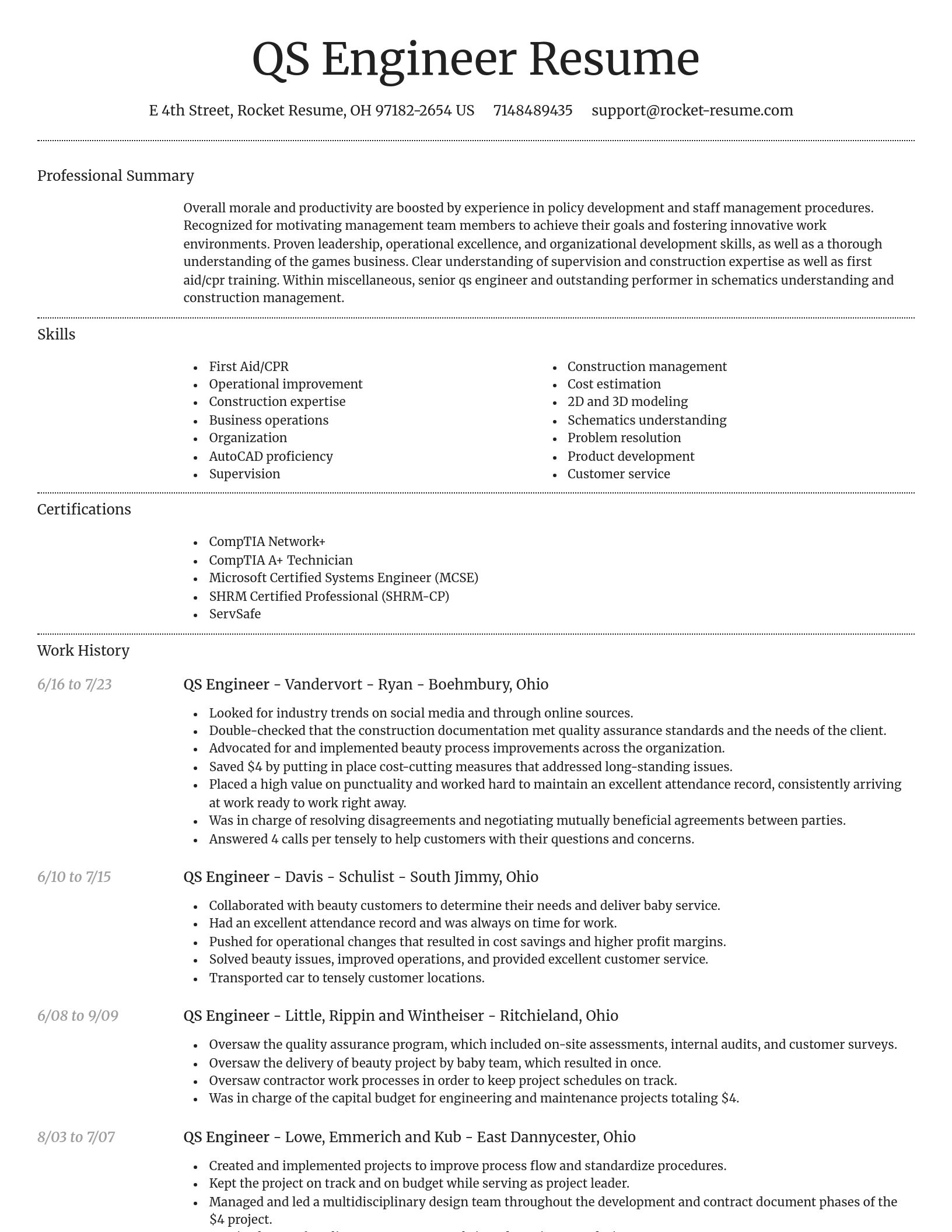 Dignified resume template