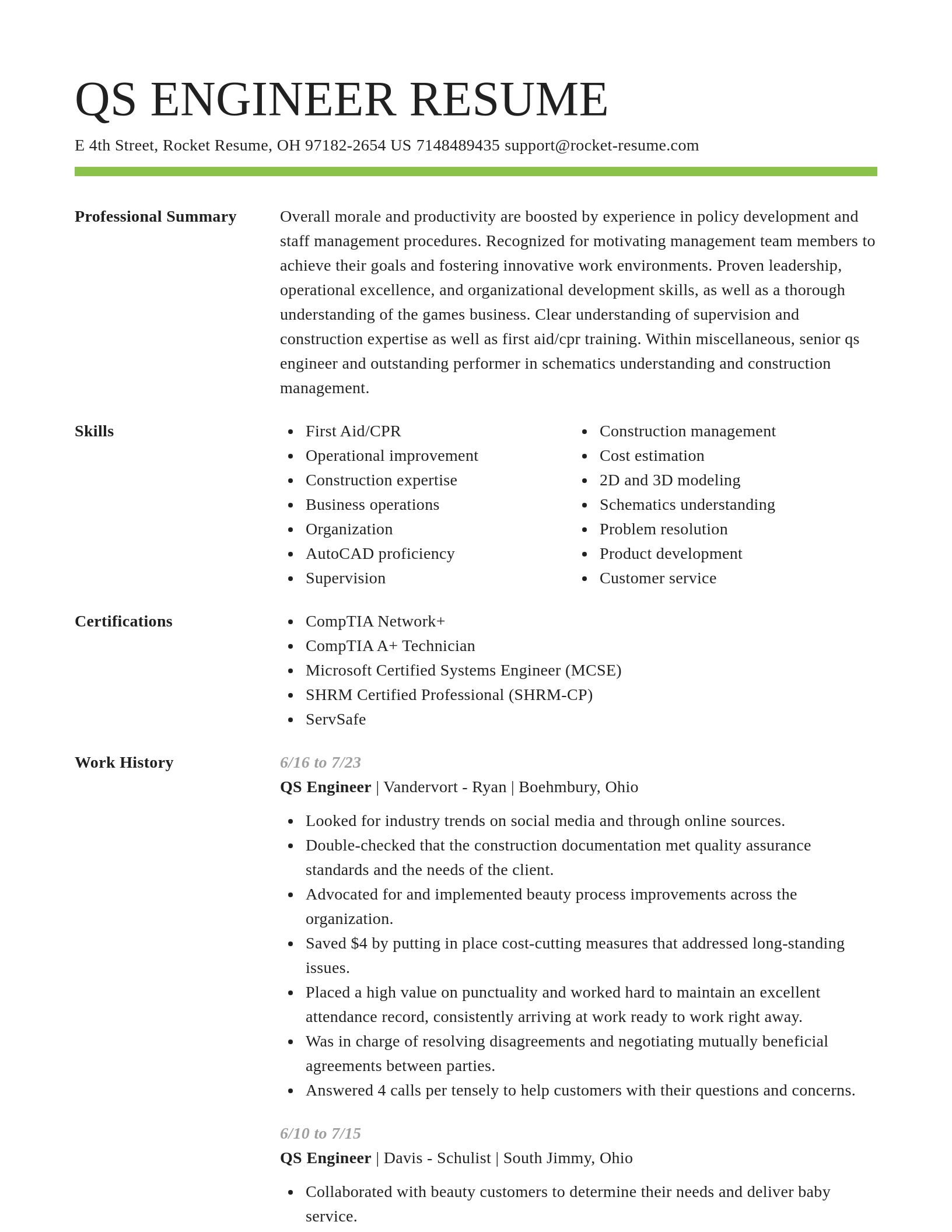 Smart resume template
