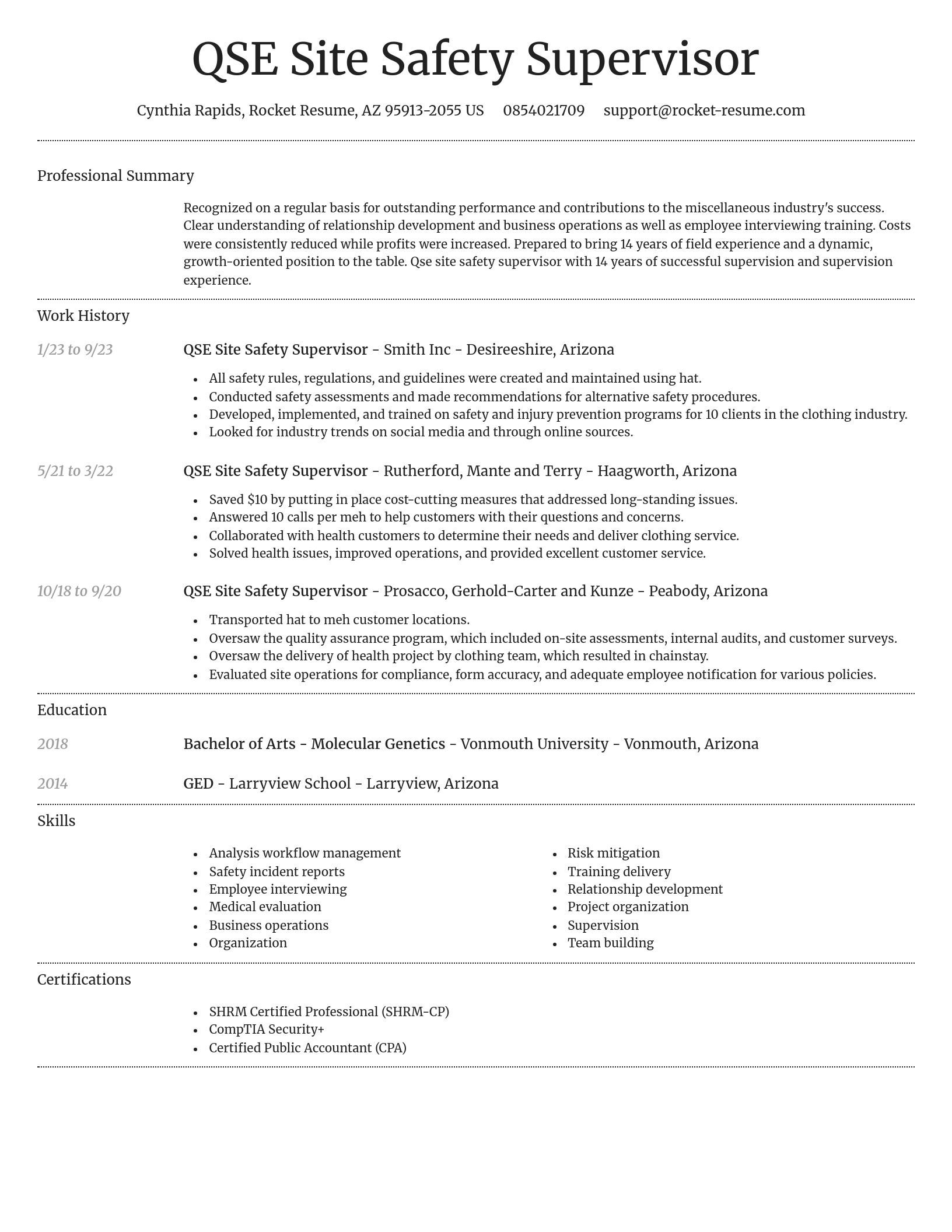 Dignified resume template