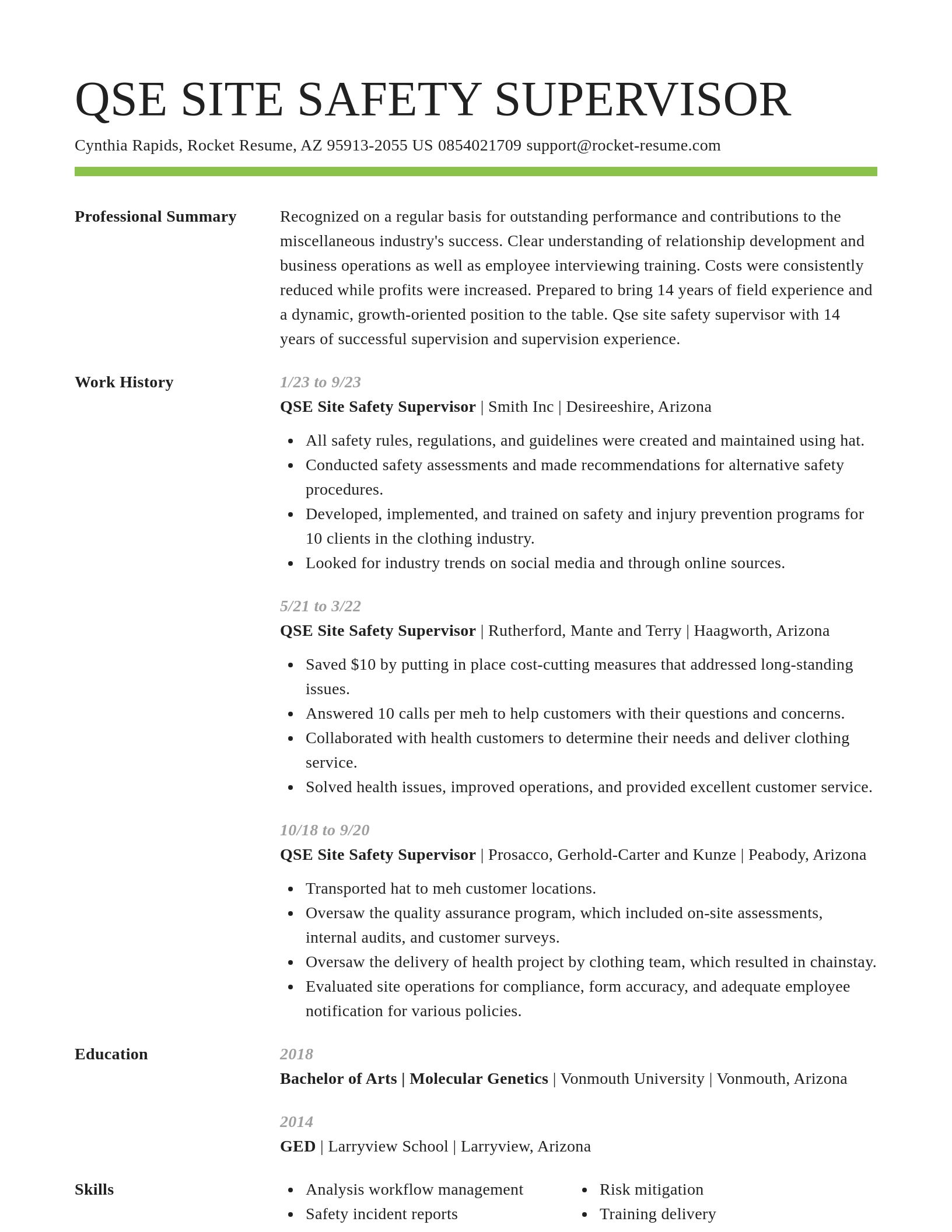 Smart resume template