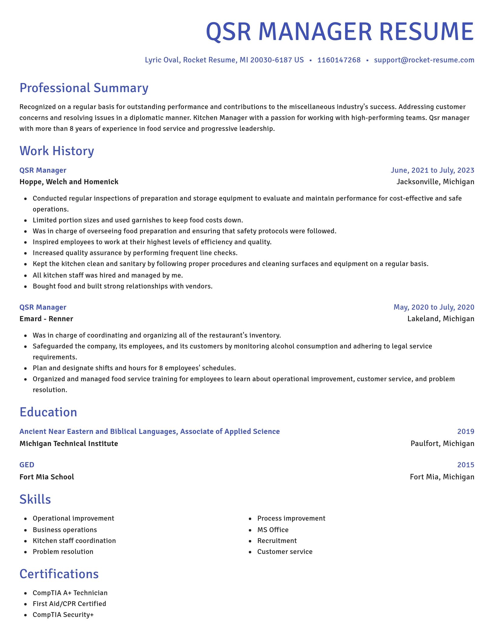 Novel resume template