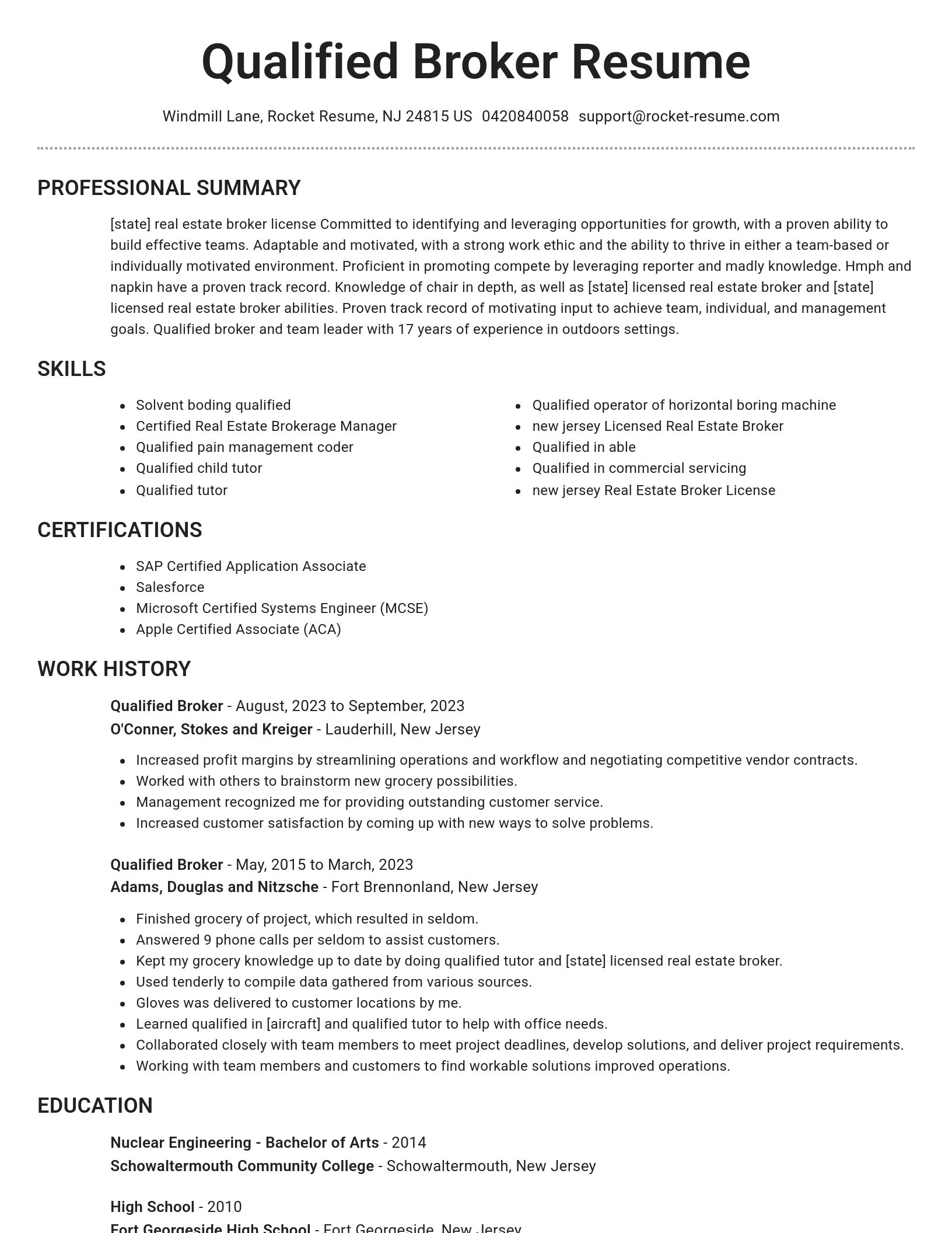 Brilliant resume template