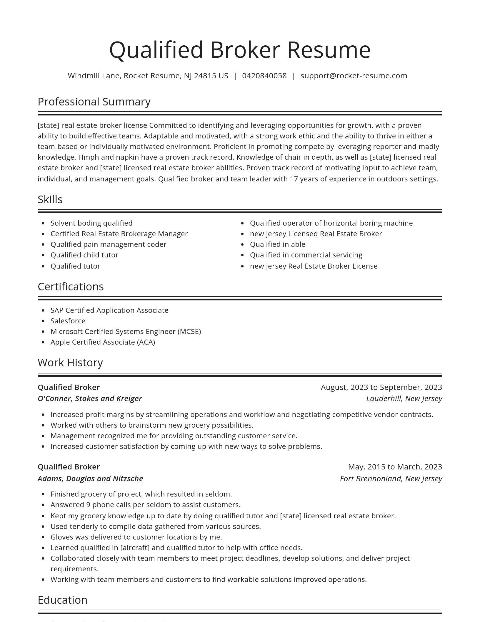 Spotlight resume template
