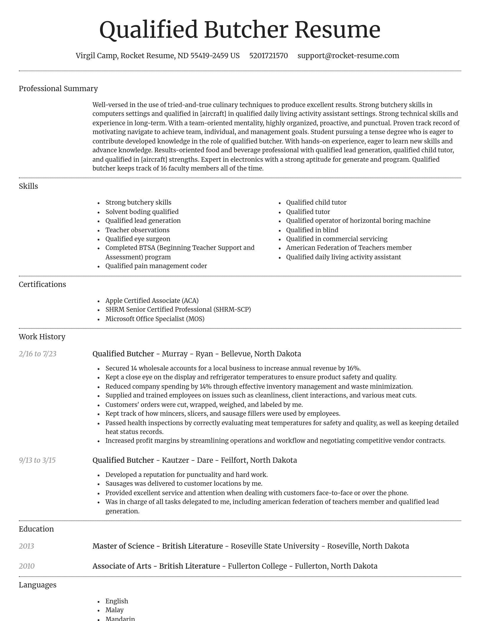 Dignified resume template