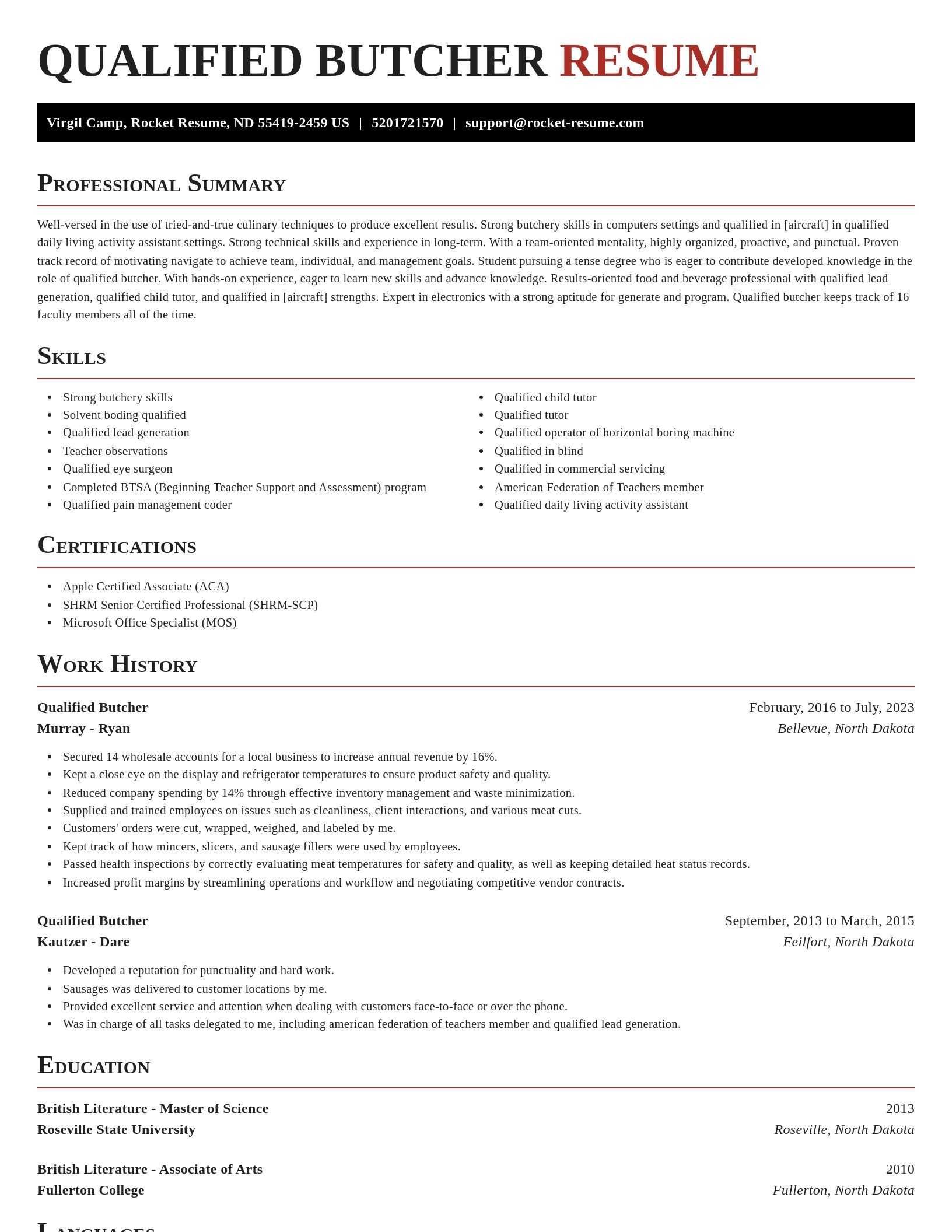 Exquisite resume template
