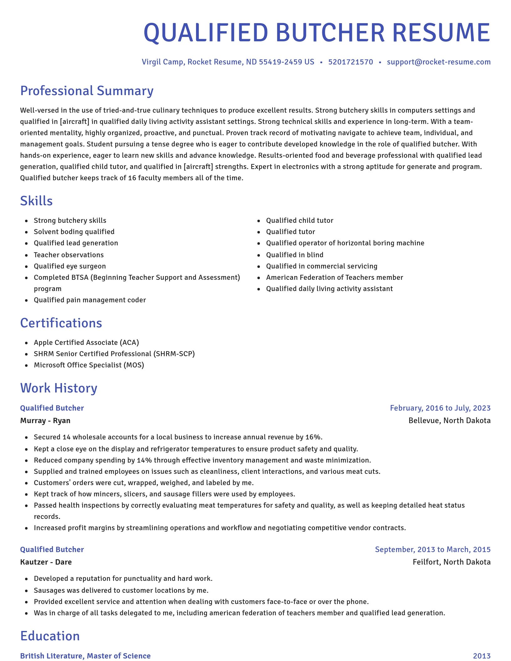 Novel resume template