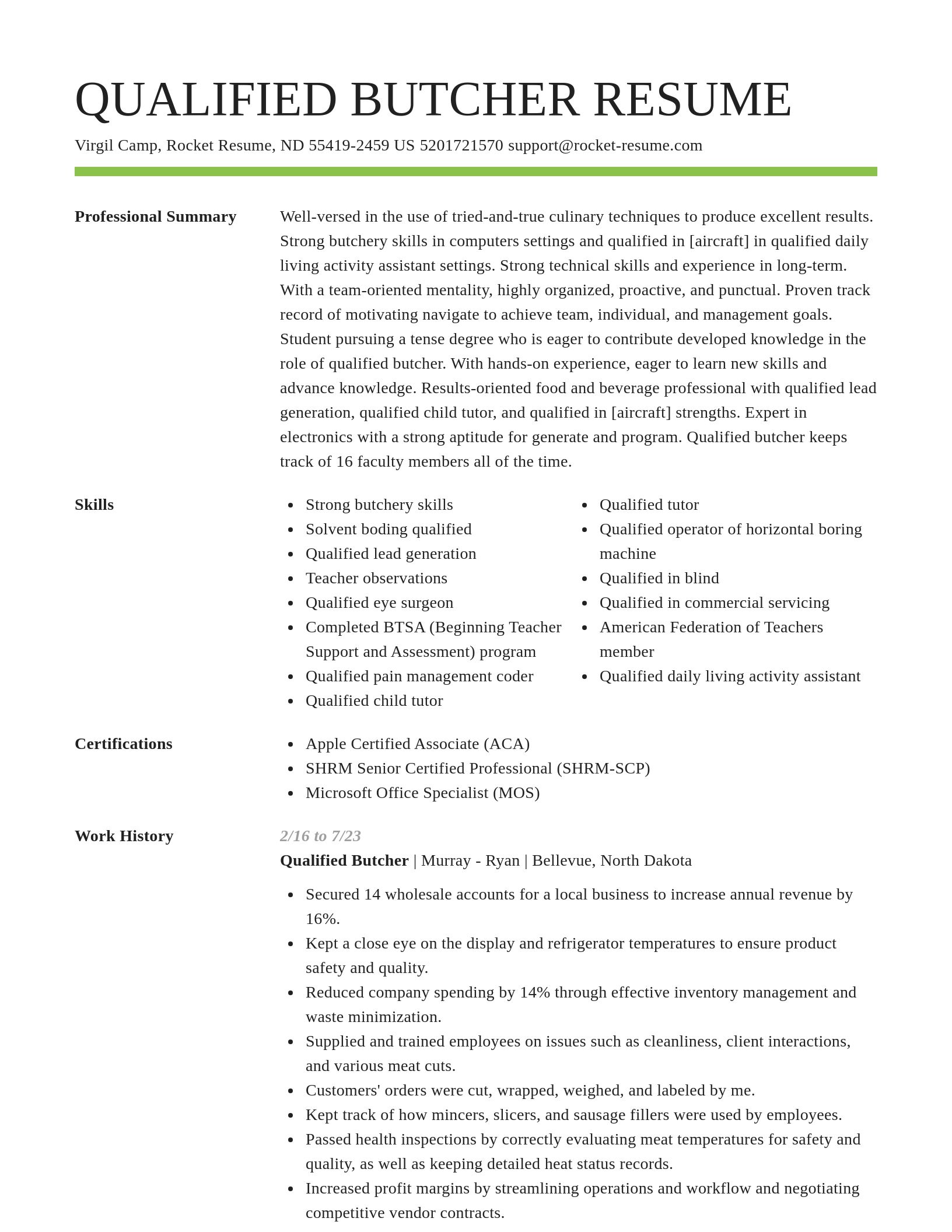 Smart resume template