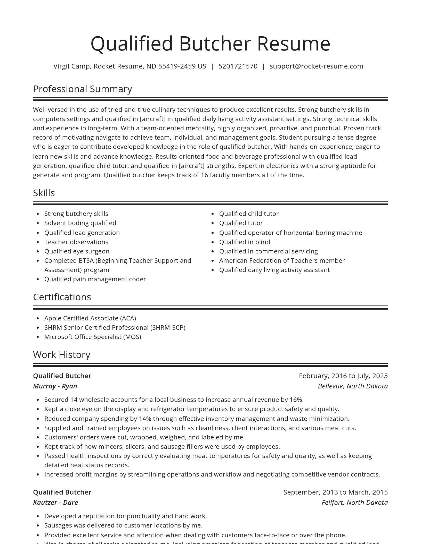 Spotlight resume template