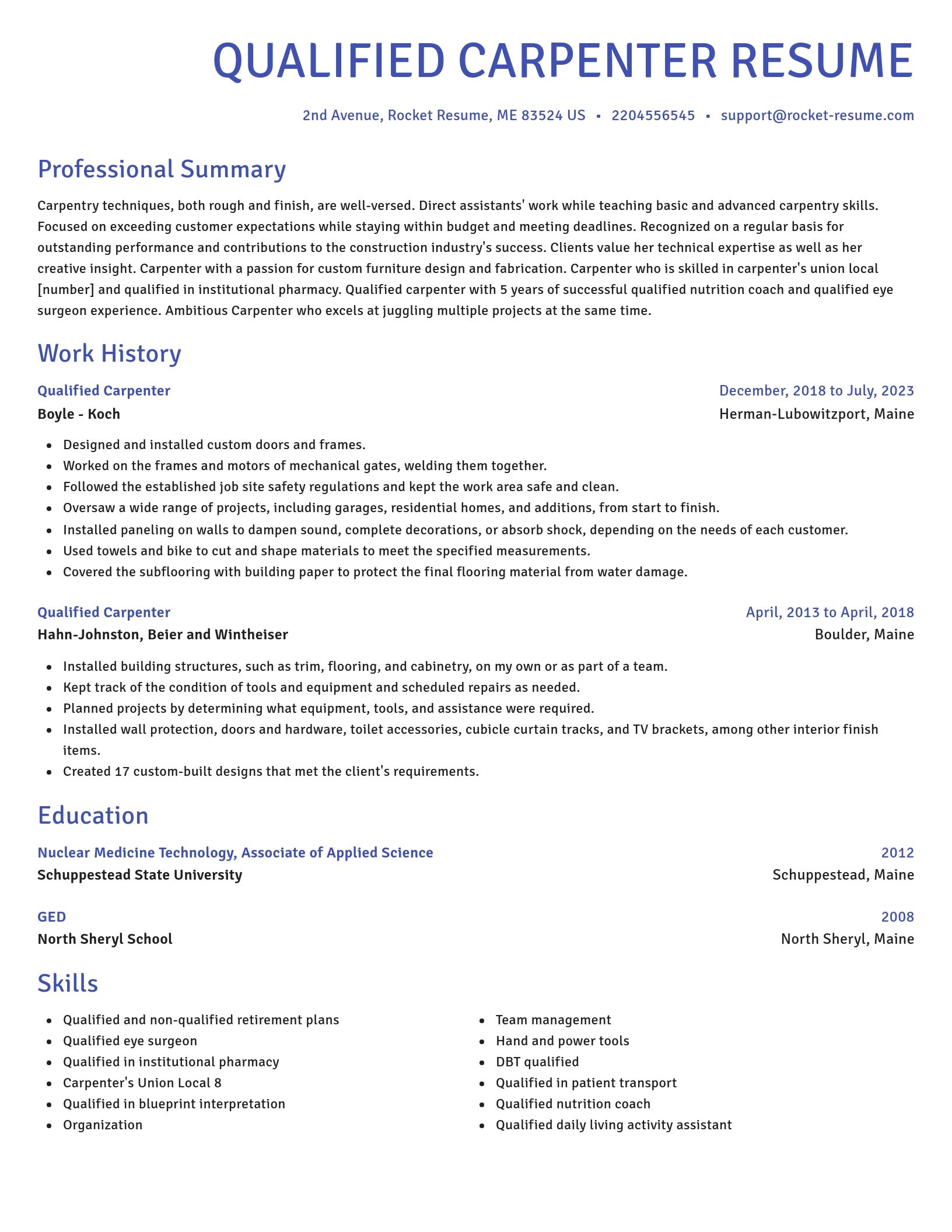 Novel resume template
