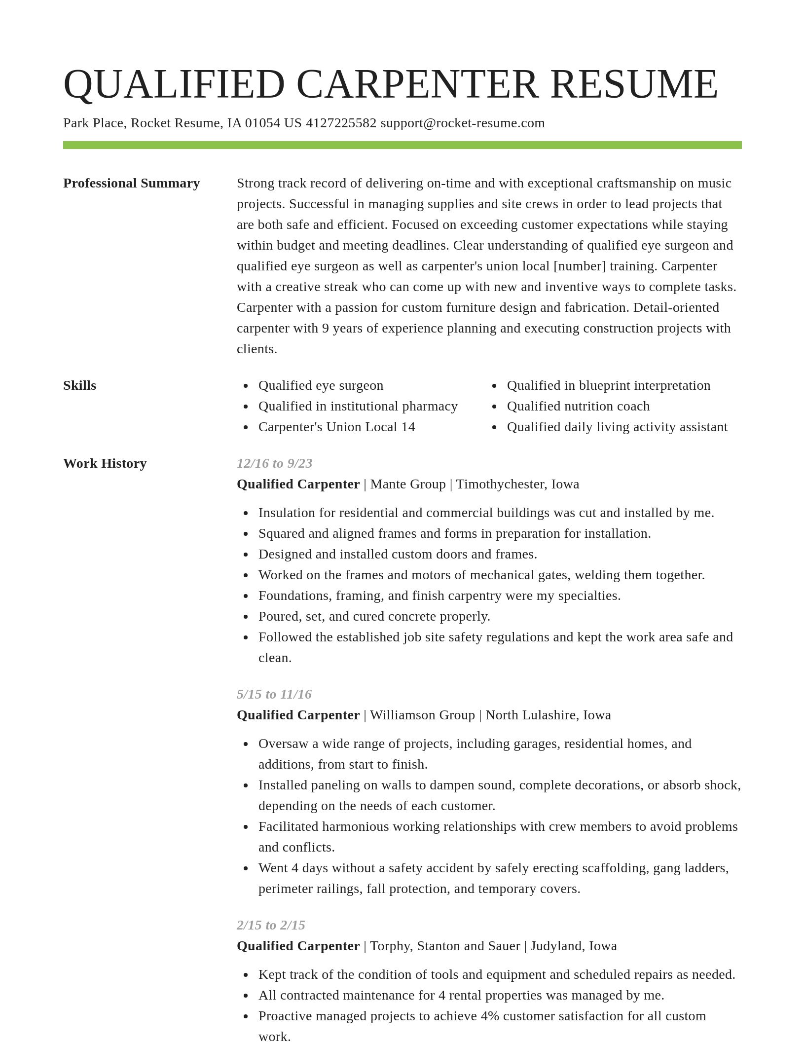 Smart resume template