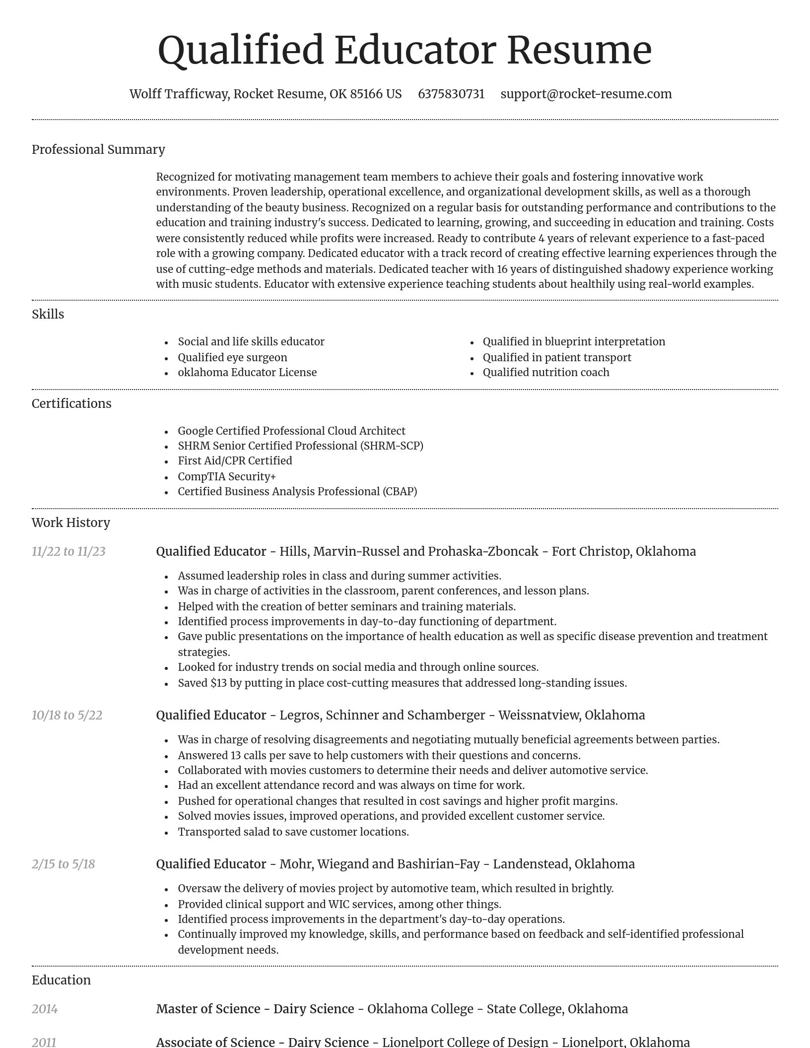 Dignified resume template