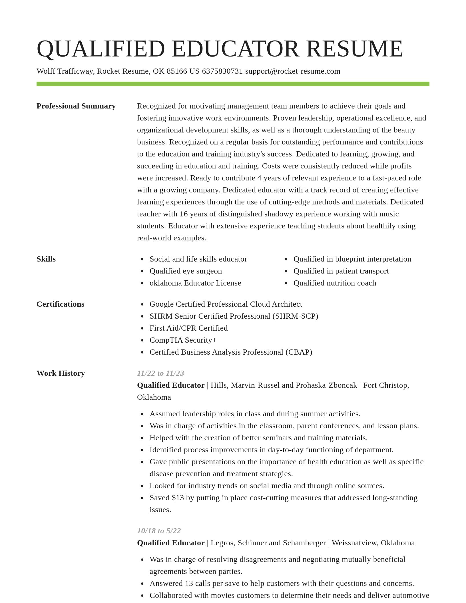 Smart resume template