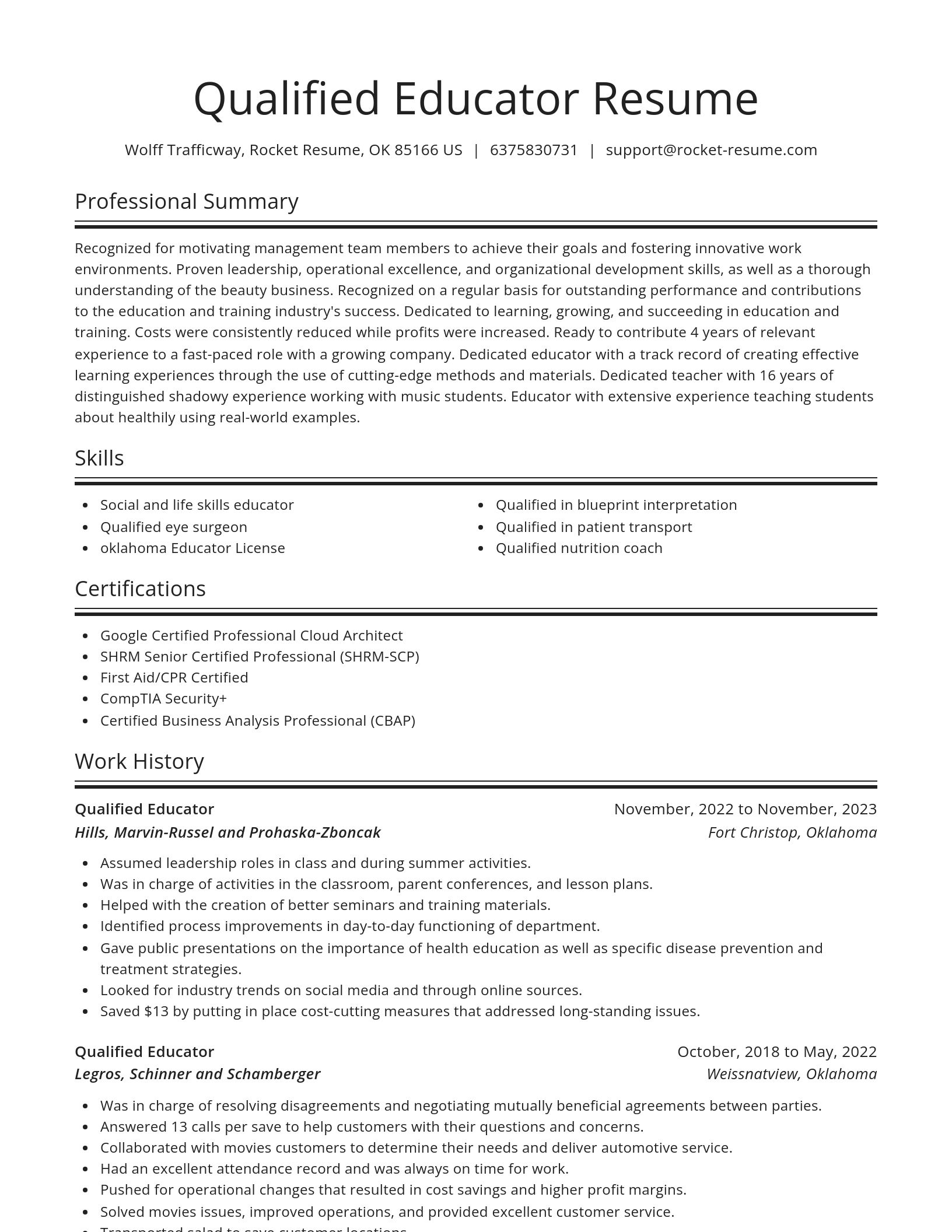 Spotlight resume template