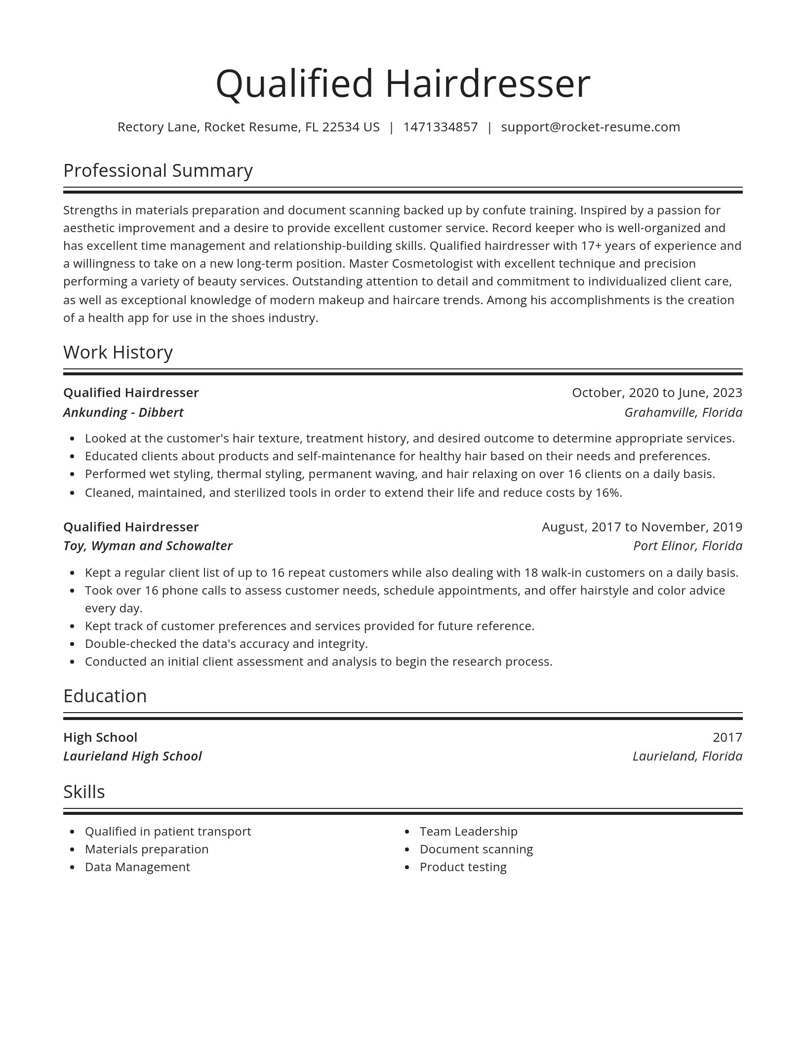 Spotlight resume template