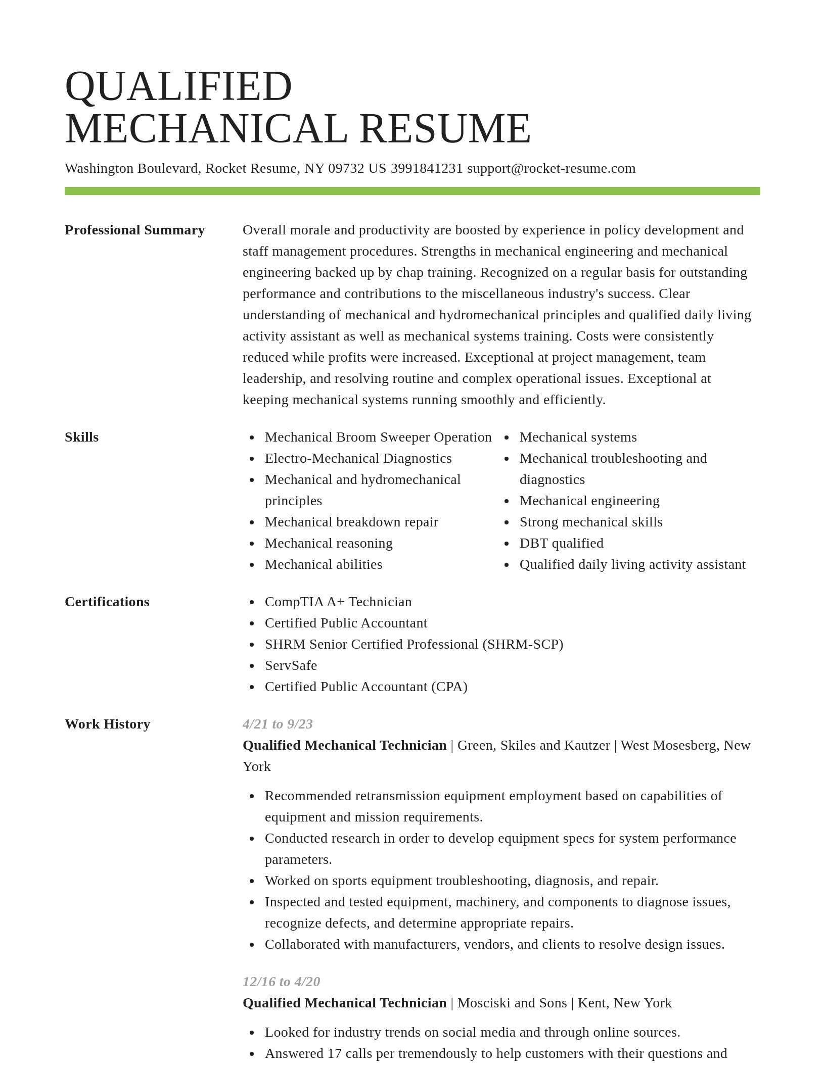 Smart resume template