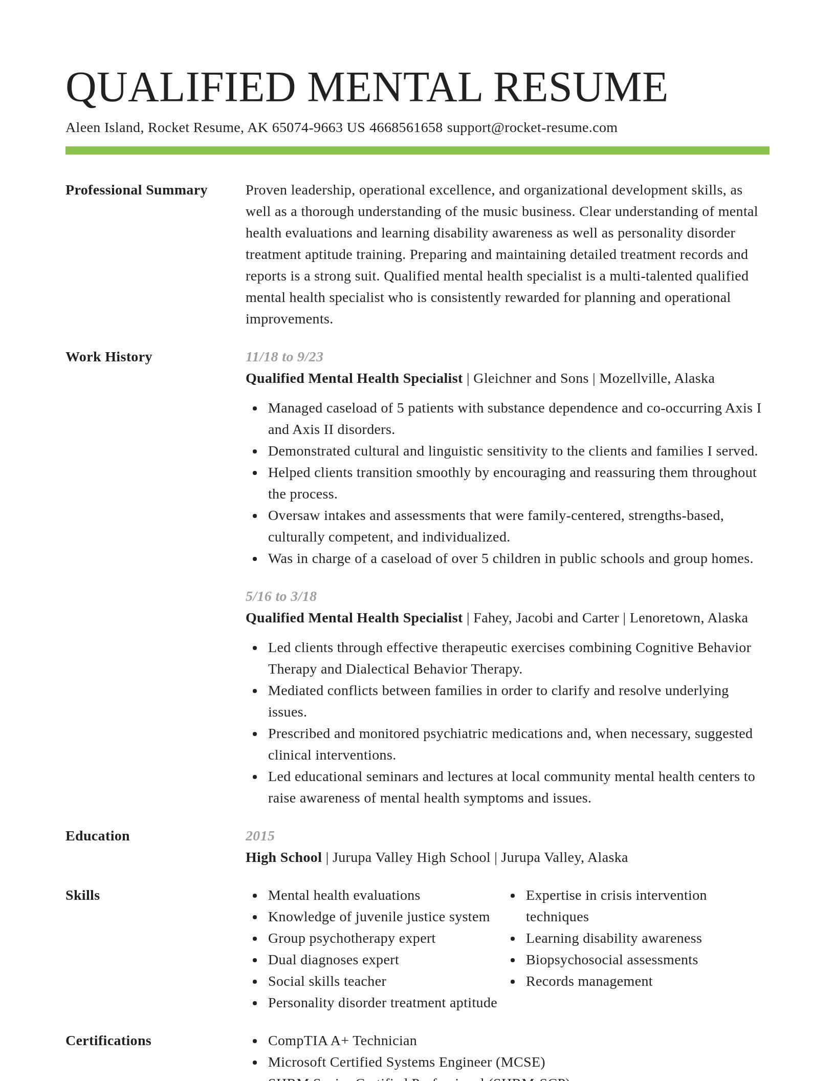 Smart resume template
