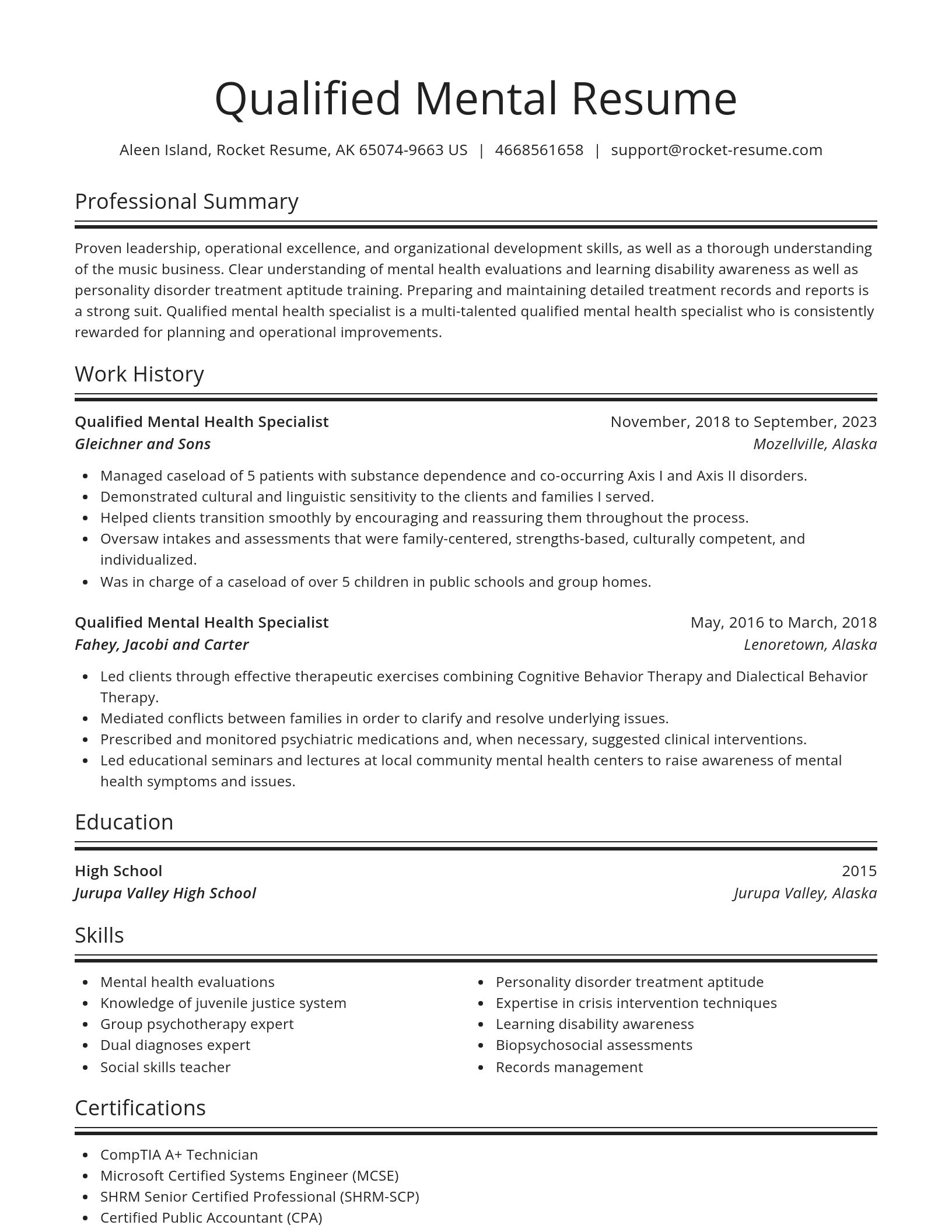 Spotlight resume template