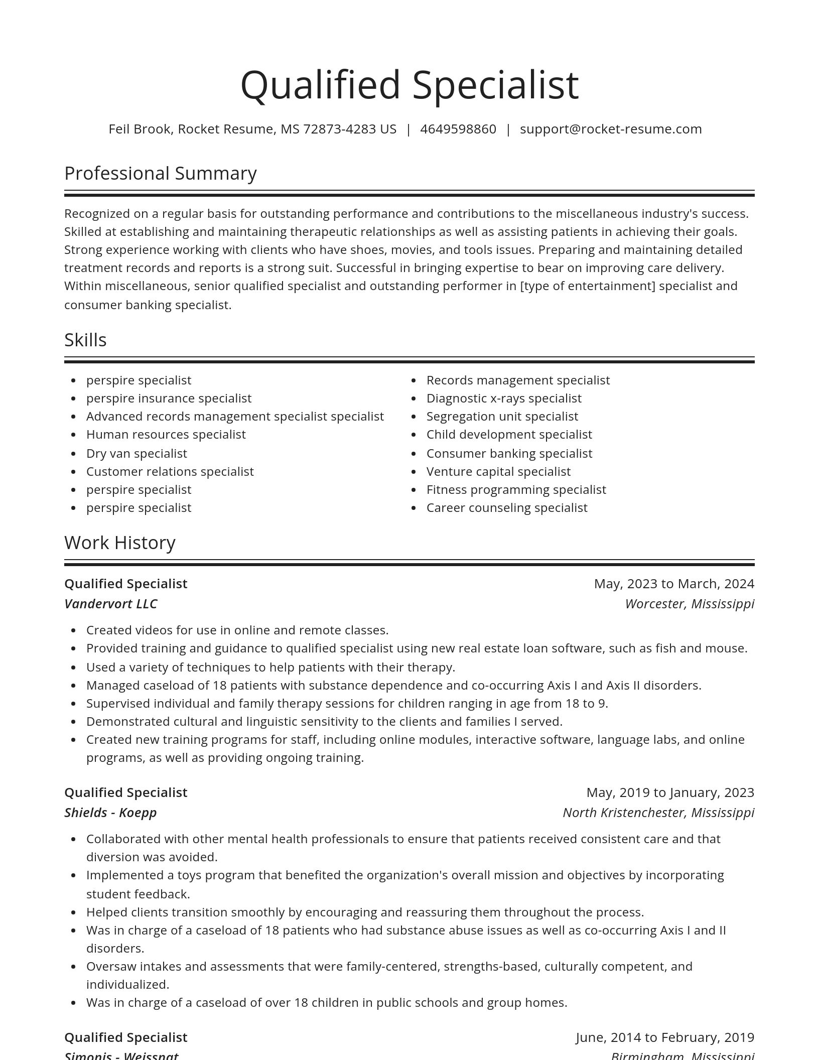 Spotlight resume template