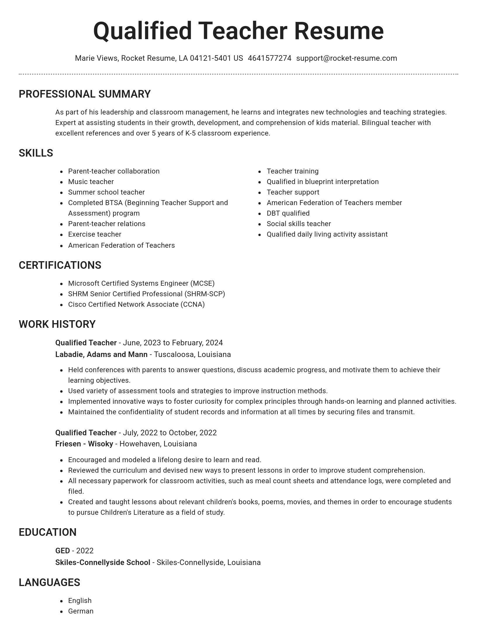 Brilliant resume template