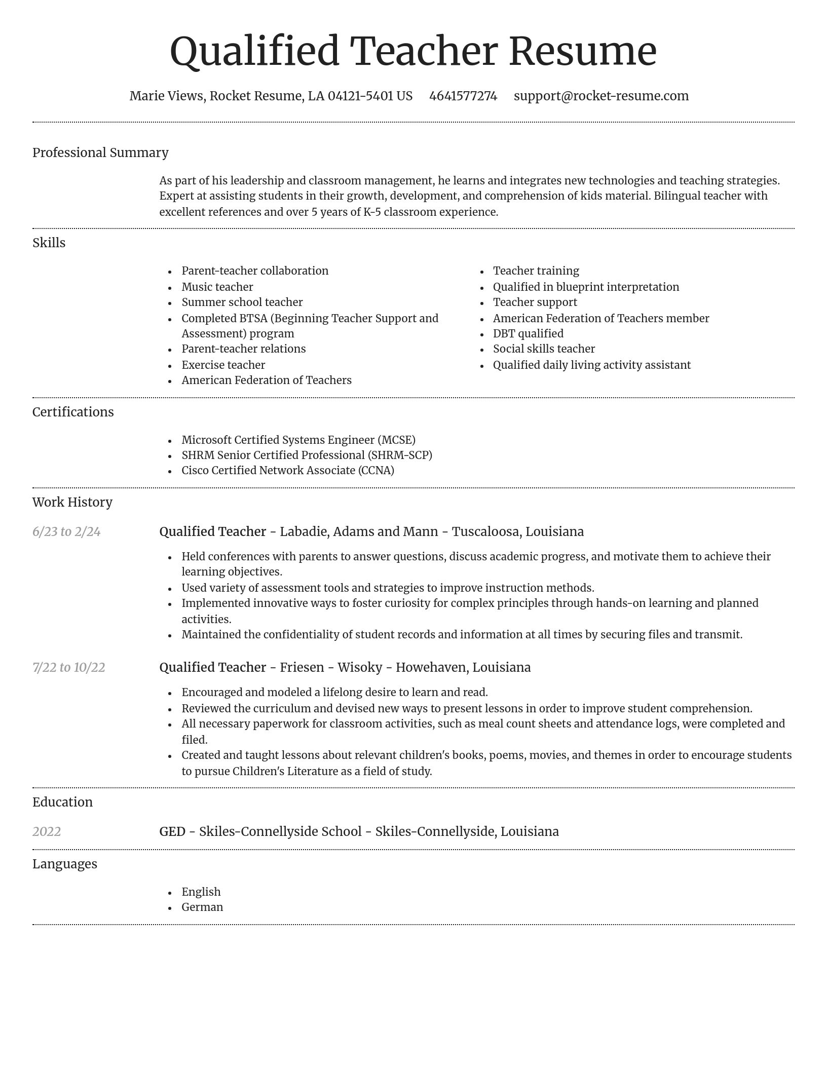 Dignified resume template