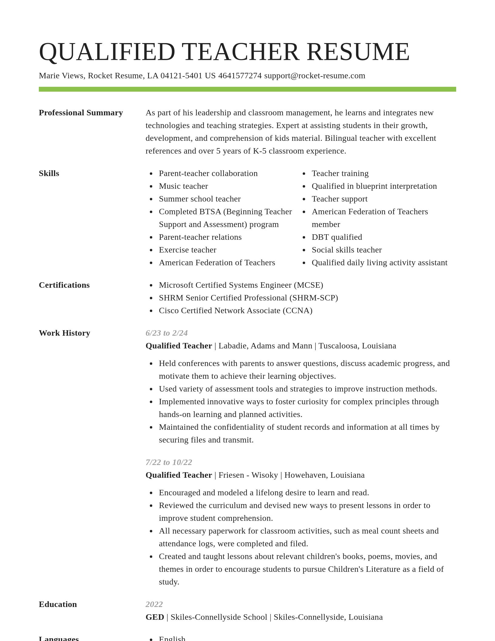 Smart resume template