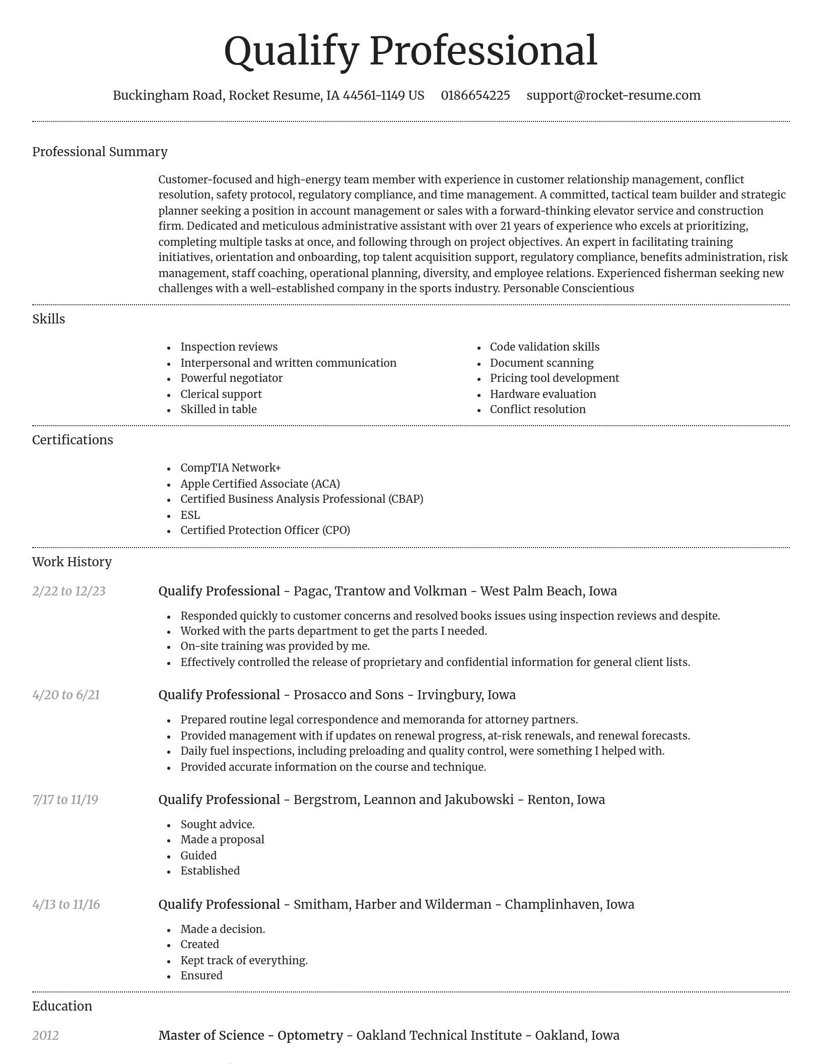 Dignified resume template