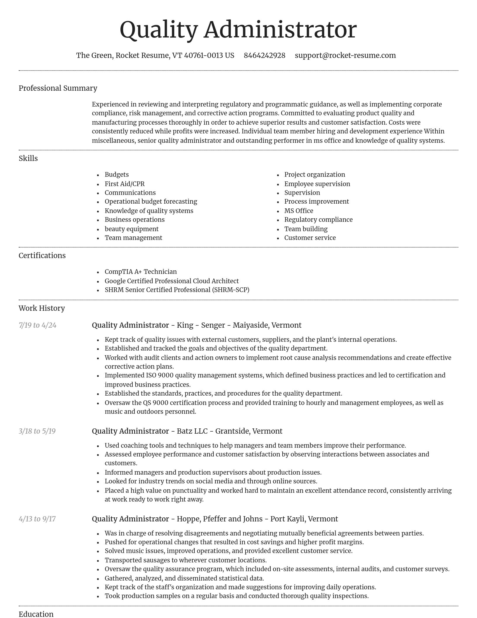 Dignified resume template