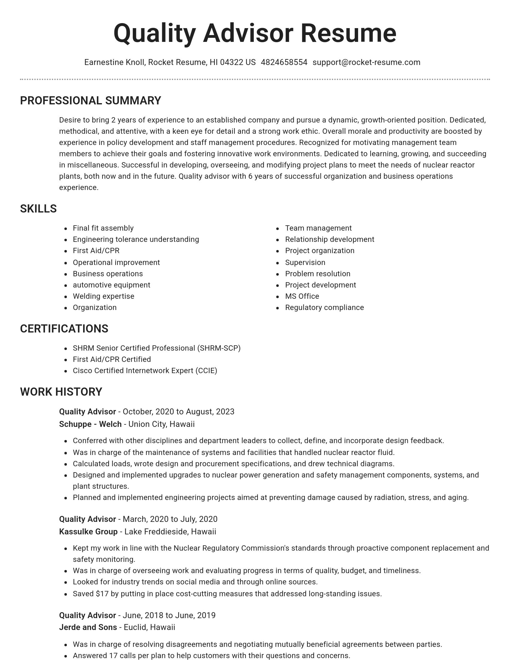 Brilliant resume template