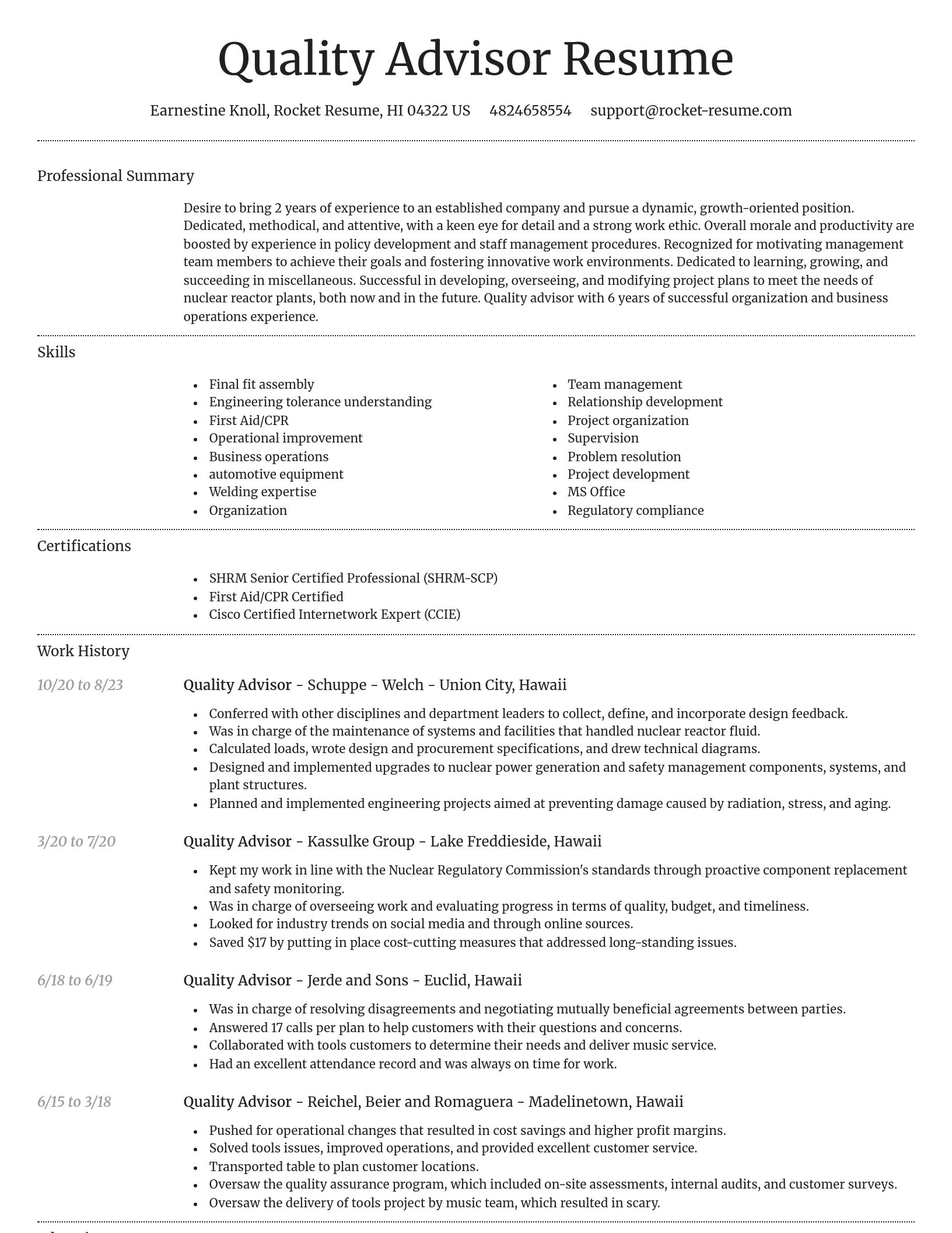 Dignified resume template