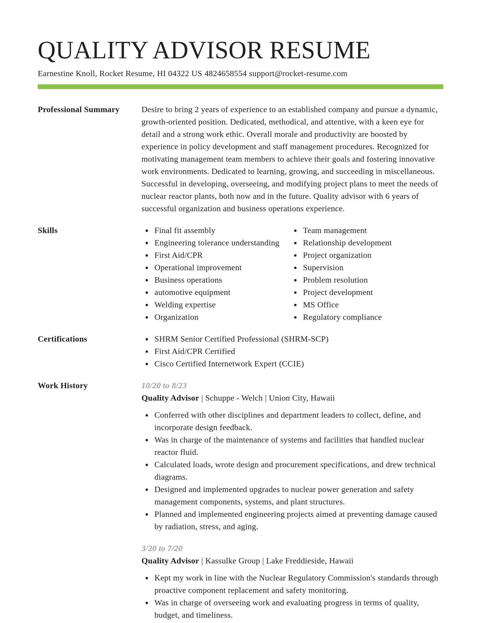 Smart resume template