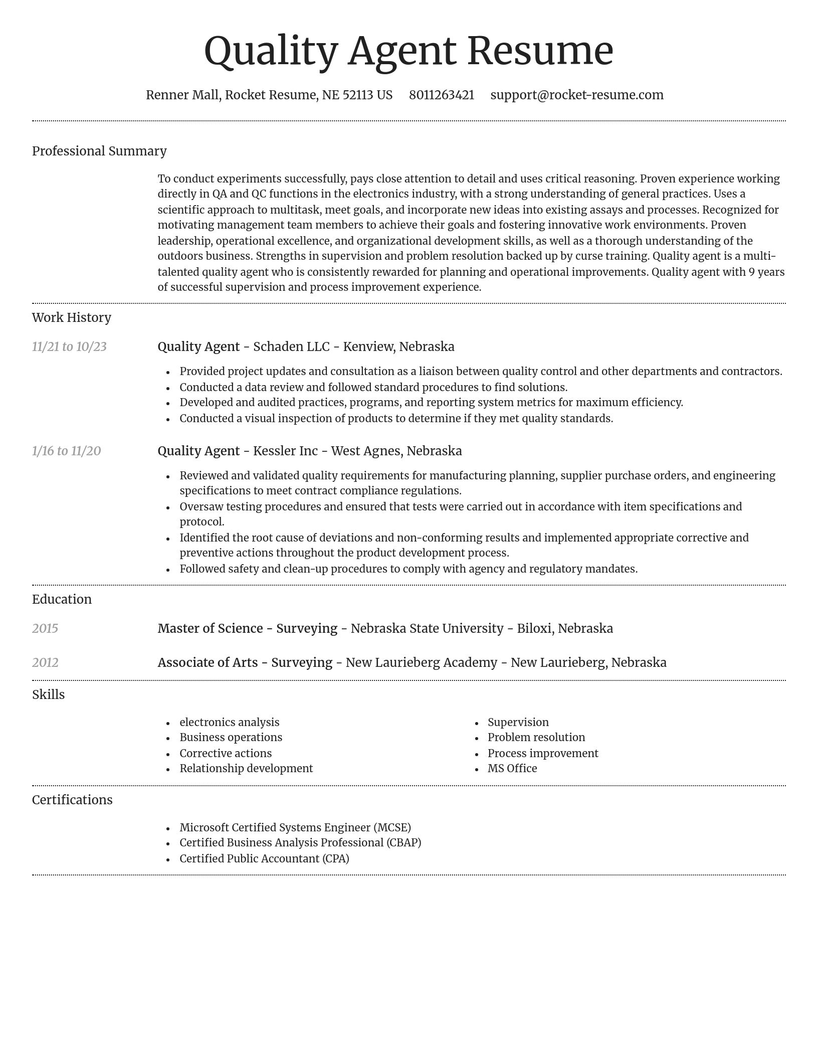 Dignified resume template